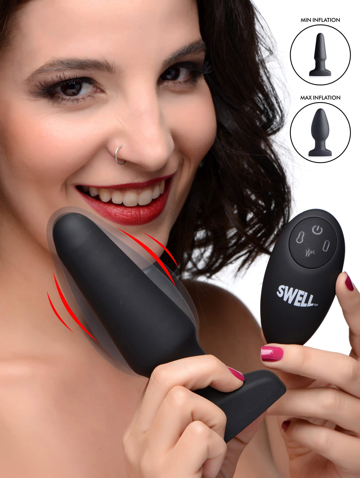 Worlds First Remote Control Inflatable X Vibrating Silicone Anal Plug