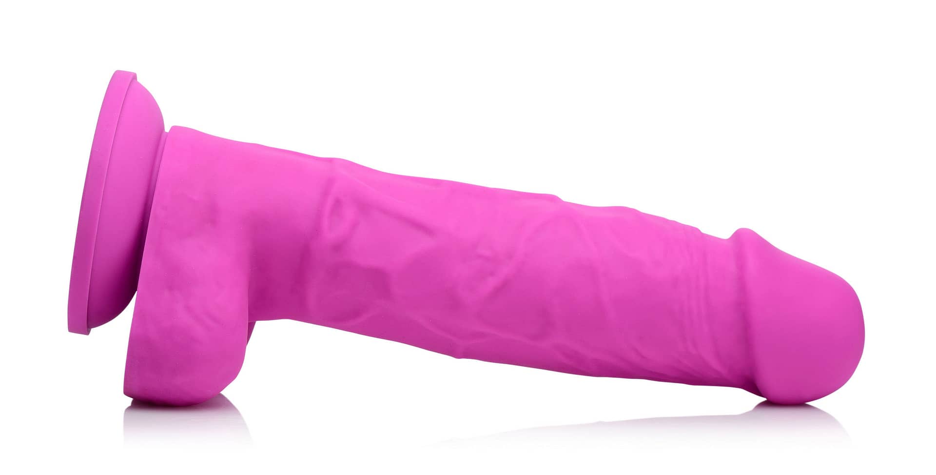 Power Pecker Inch Silicone Dildo With Balls Pink The Bdsm Toy Shop