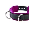 3-D Ring Leather Slave Collar Purple