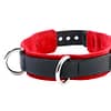 3-D Ring Leather Slave Collar Red