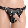 Sexy Low Rise Leather Strap On Harness Demo Front View