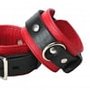 Locking Leather Wrist Cuffs Red