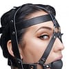 Leather Head Harness with Ball Gag Side View