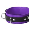 Tri Ring Locking Leather Purple Collar