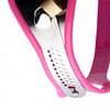 Restricted In Pink Adjustable Female Chastity Belt Front