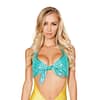 Padded Shell Tie Top with Romper Aqua:Yellow