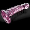 Hand Blown Glass Ridged Dildo Side View