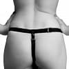 Pegger Vibrating Double Dildo Harness With Model Back