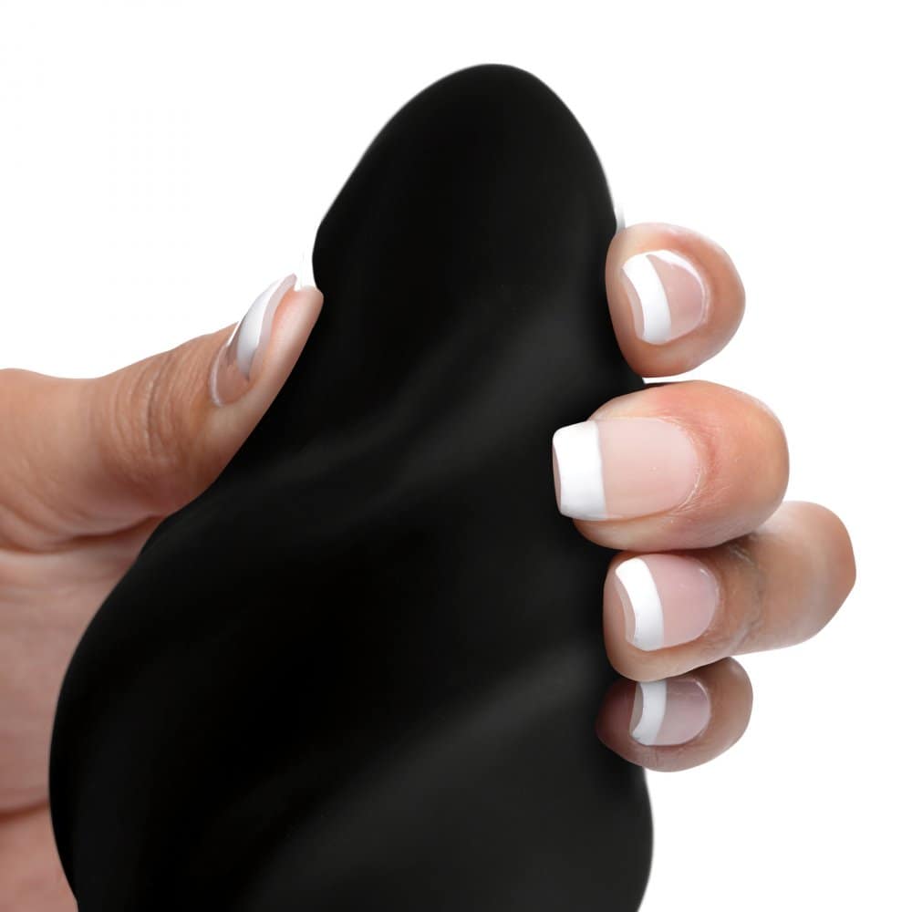 Swirled Vibrating Butt Plug Squeezable