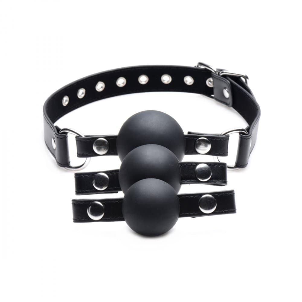 Interchangeable Silicone Ball Gag Set Sizes