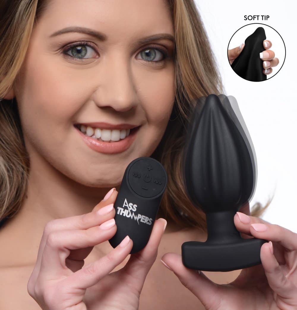 Assterick Ridged Butt Plug With Female Model