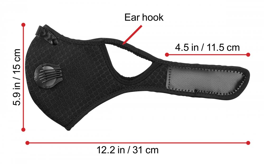 Filtered Face Mask Dimensions