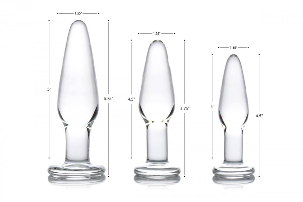 Graduated Sizes Measurements Glass Anal Plugs