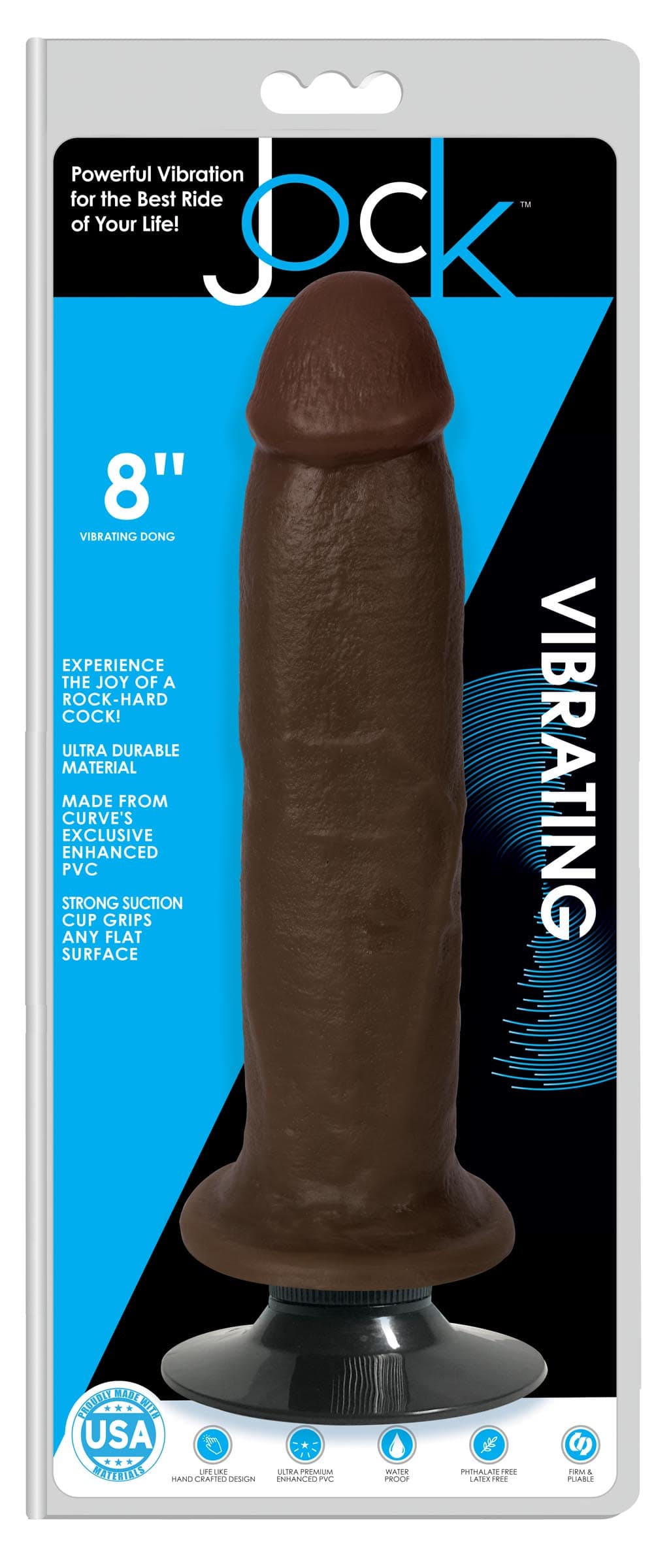 Jock Dark Vibrating Dildo - 8 Inch - Image 3