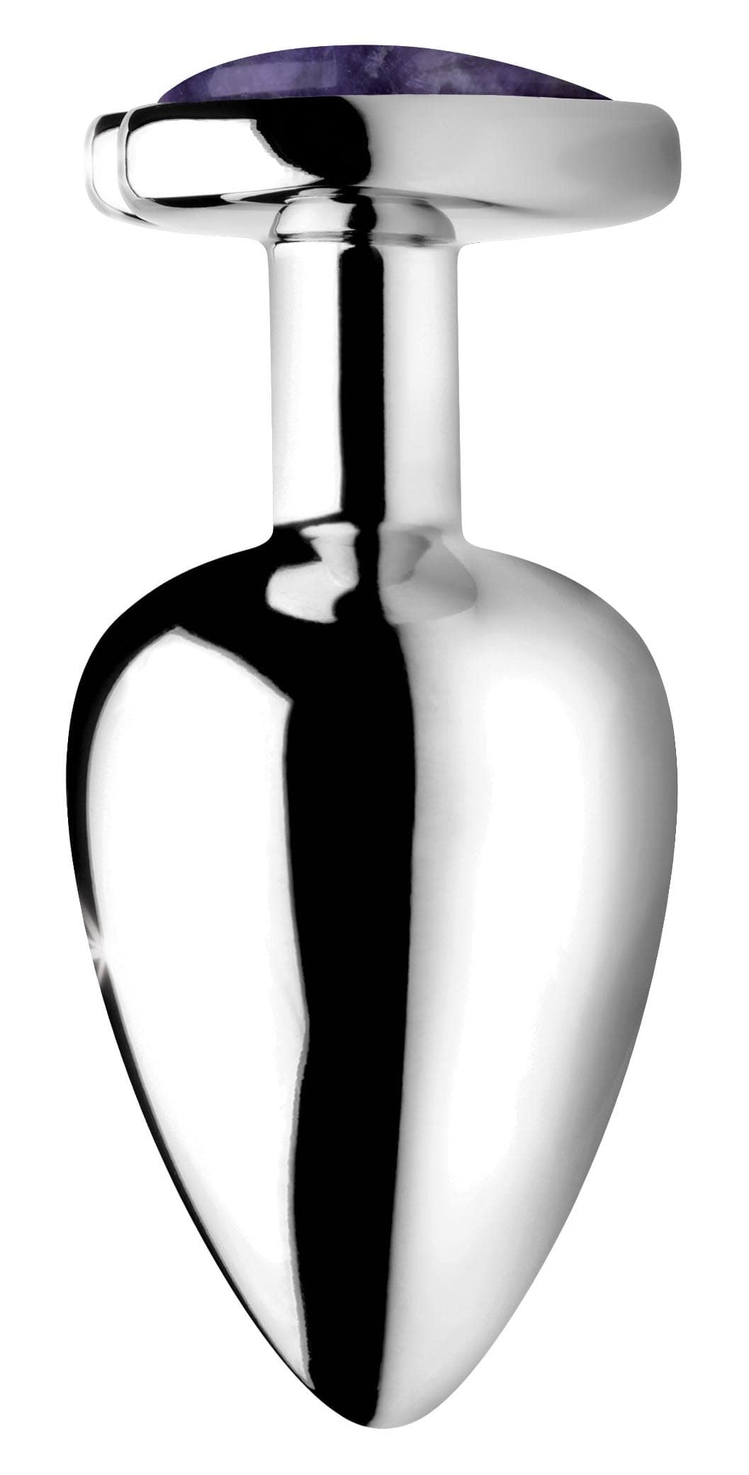 Genuine Amethyst Gemstone Heart Anal Plug - Large - Image 5