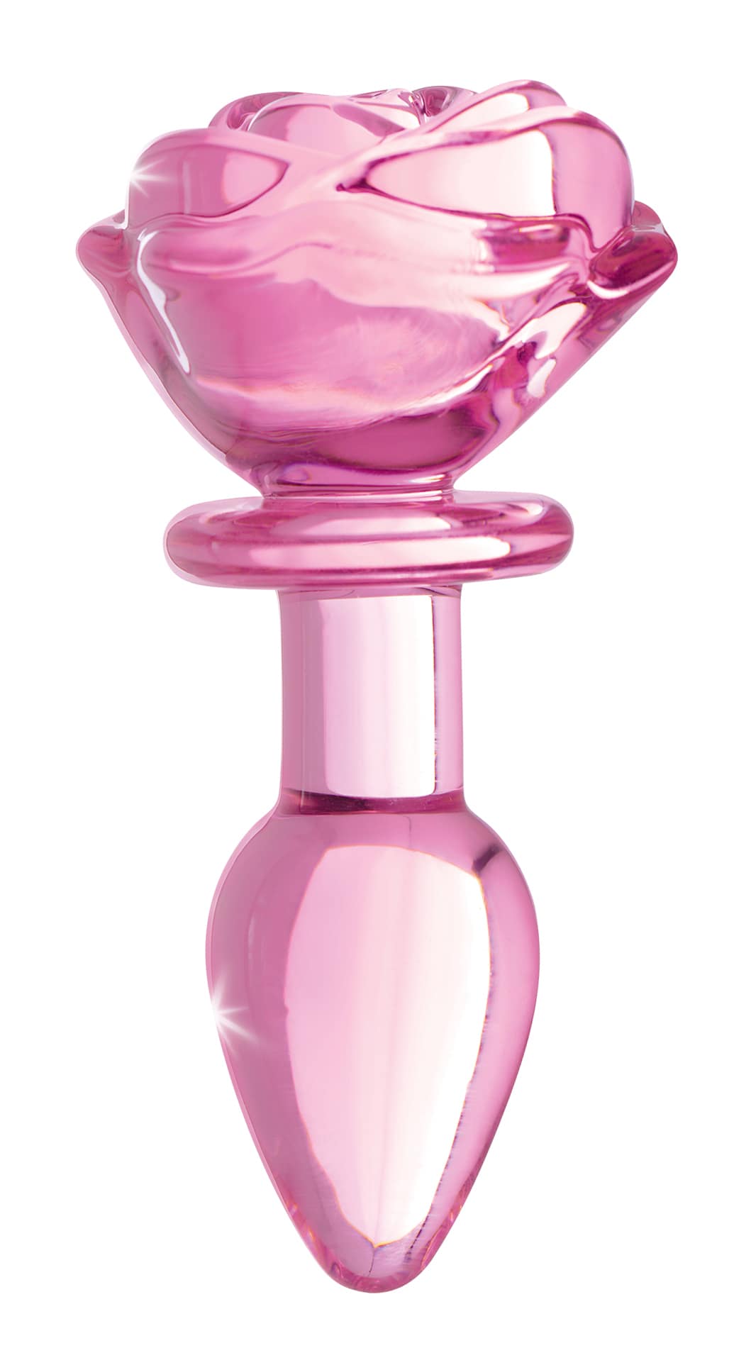Pink Rose Glass Anal Plug - Small - Image 3