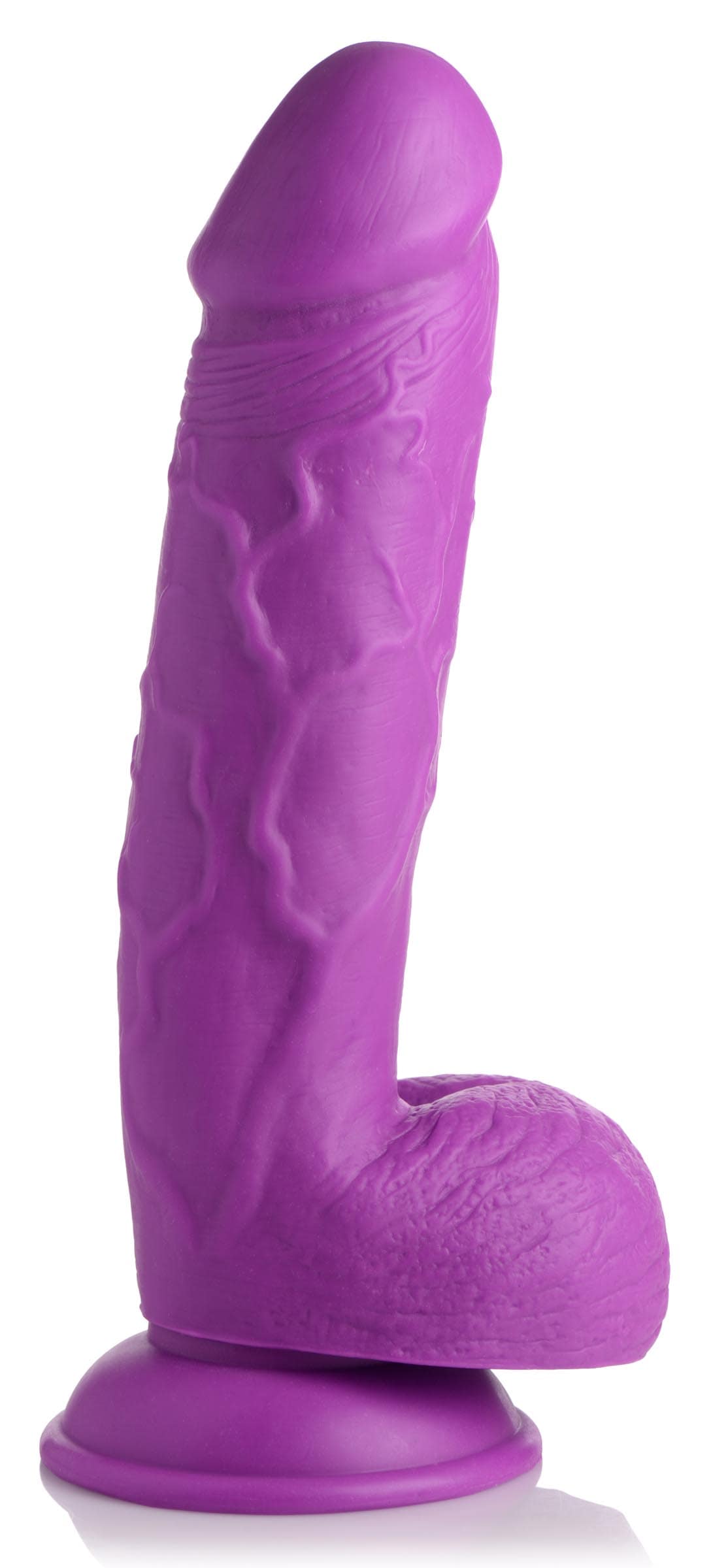 8.25 Inch Dildo with Balls - Purple - Image 4