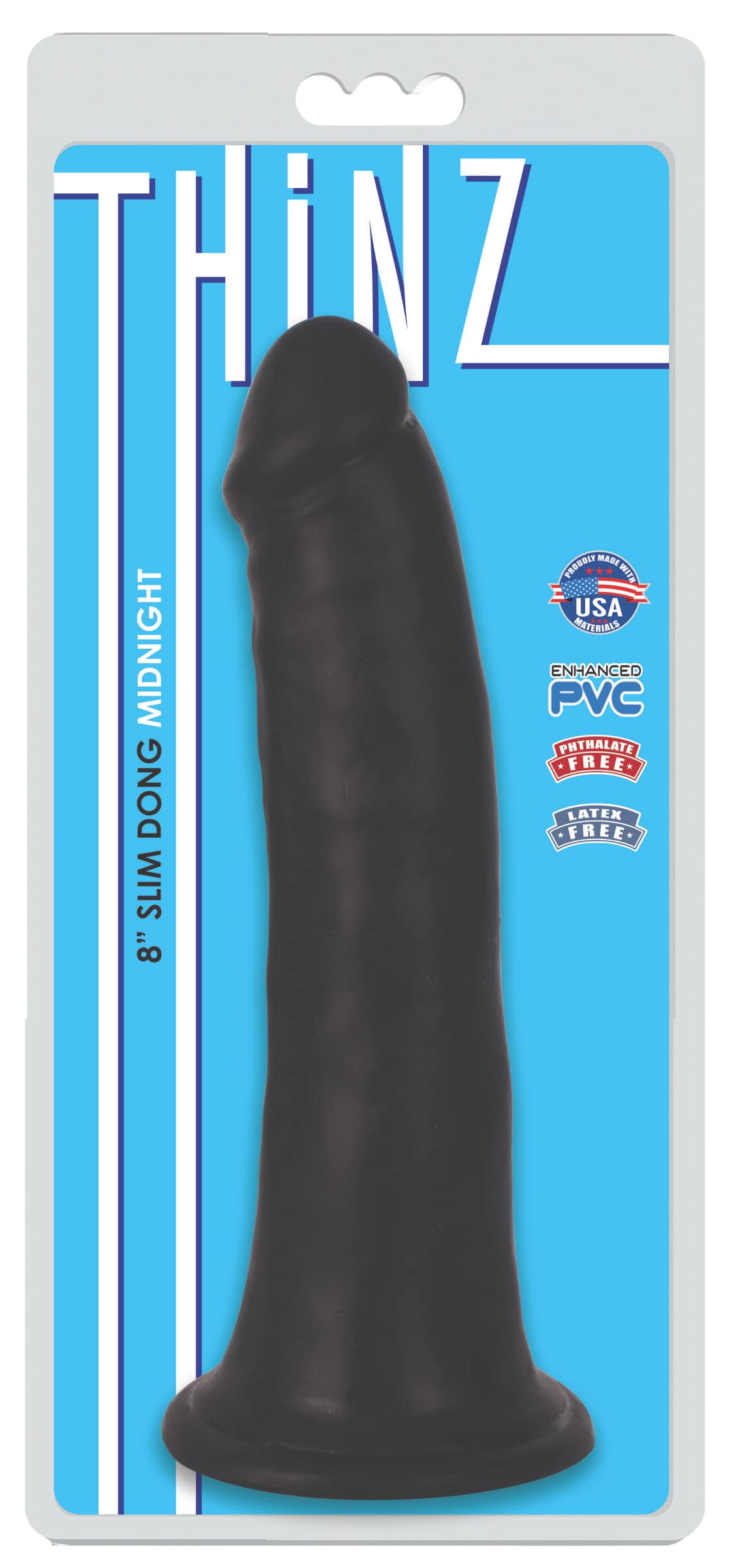 Thinz 8 Inch Slim Dildo- Black - Image 2
