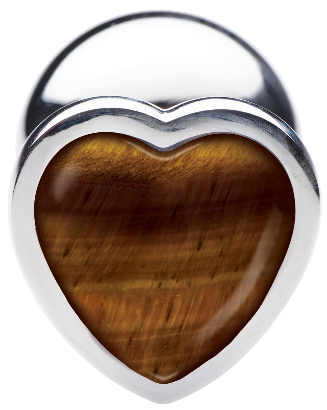 Authentic Tigers Eye Gemstone Heart Anal Plug - Small - Image 3