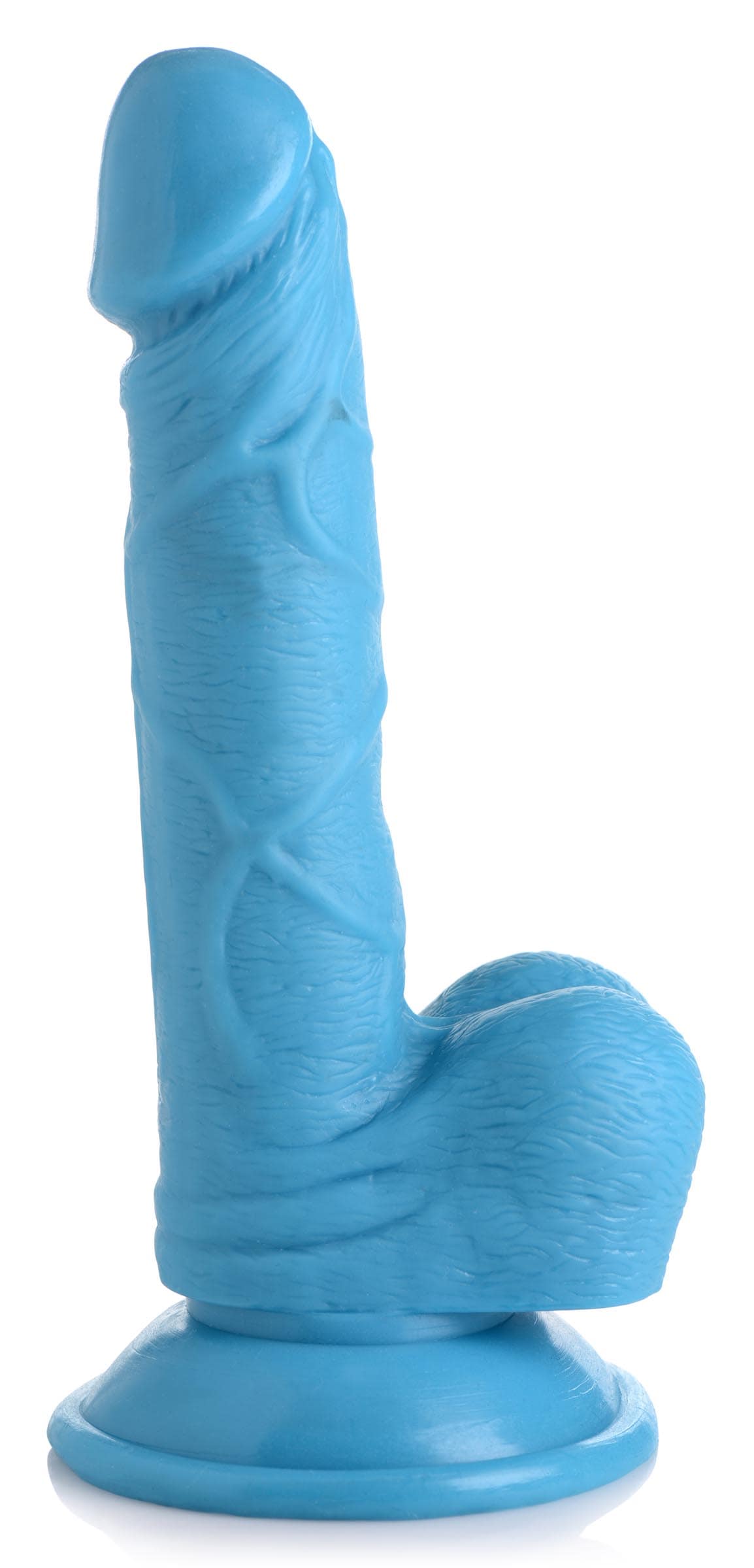 6.5 Inch Dildo with Balls - Blue - Image 4
