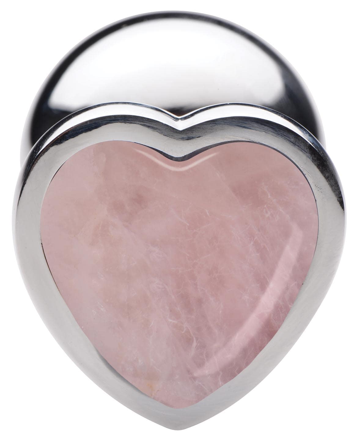 Authentic Rose Quartz Gemstone Heart Anal Plug - Small - Image 3