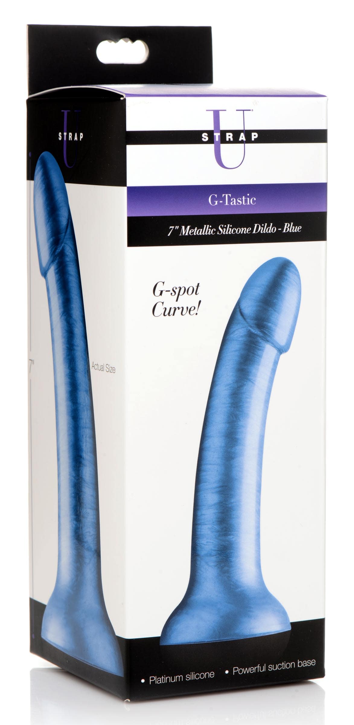 7 Inch Metallic Silicone Dildo - Blue - Image 6
