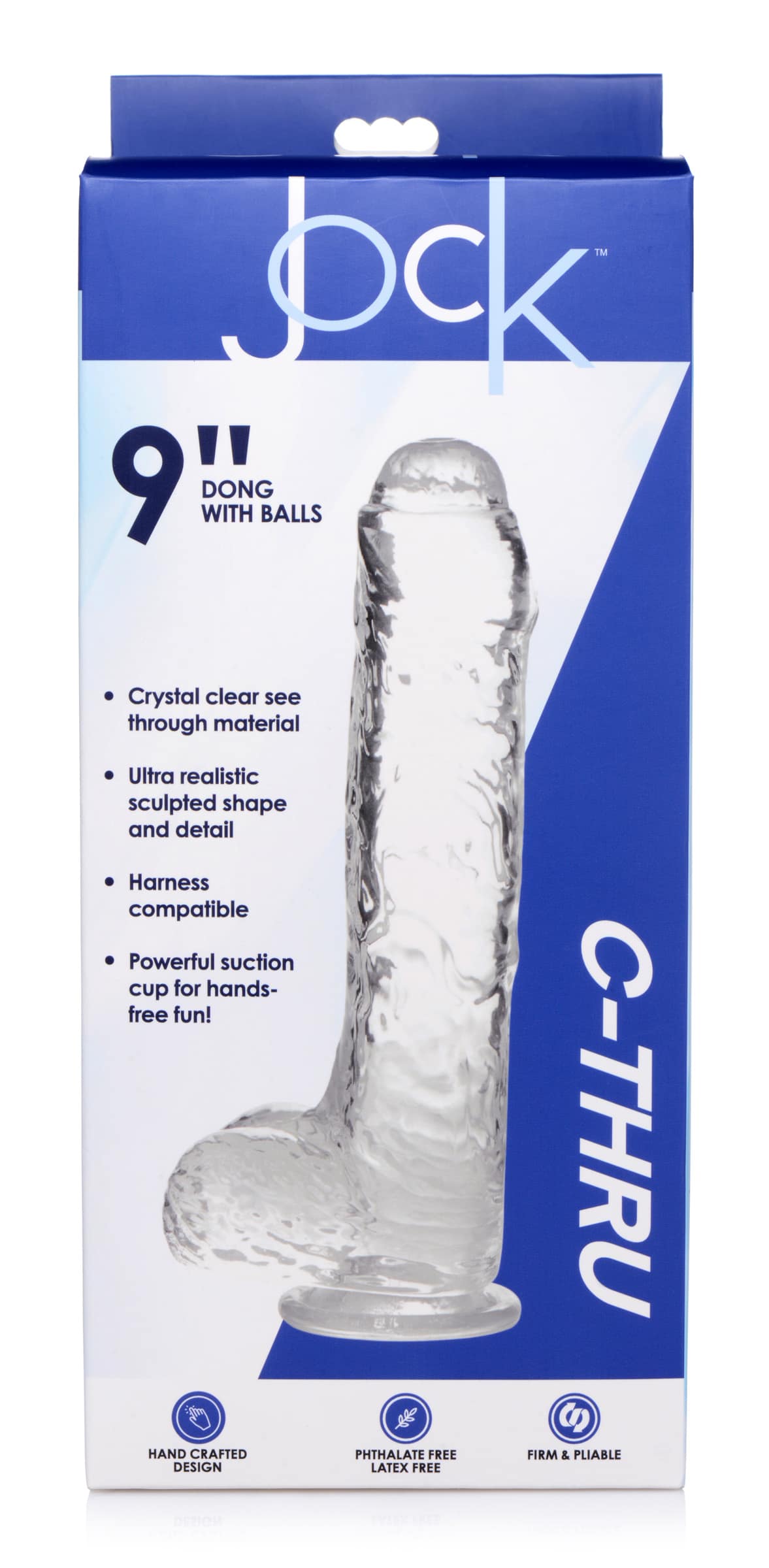 Jock C-Thru Dildo with Balls - 9 Inch - Image 3