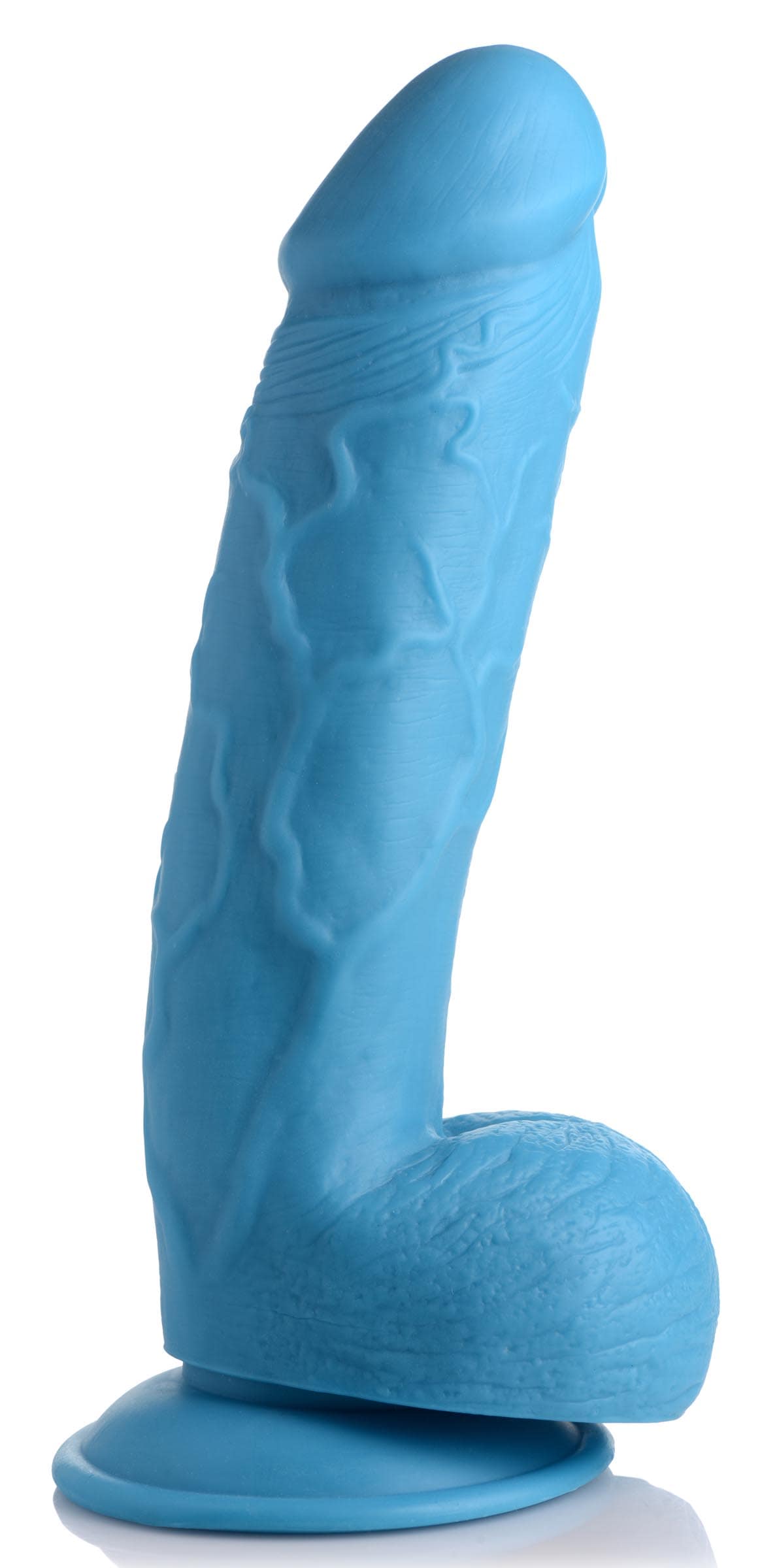 8.25 Inch Dildo with Balls - Blue - Image 4