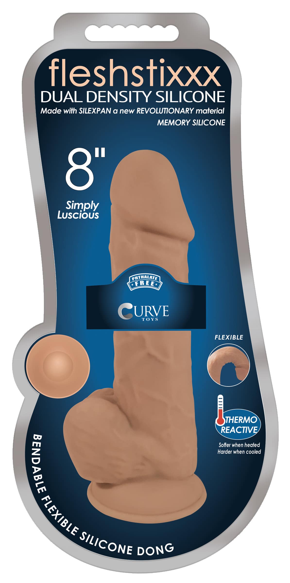 Silexpan Medium Hypoallergenic Silicone Dildo with Balls - 8 Inch - Image 3