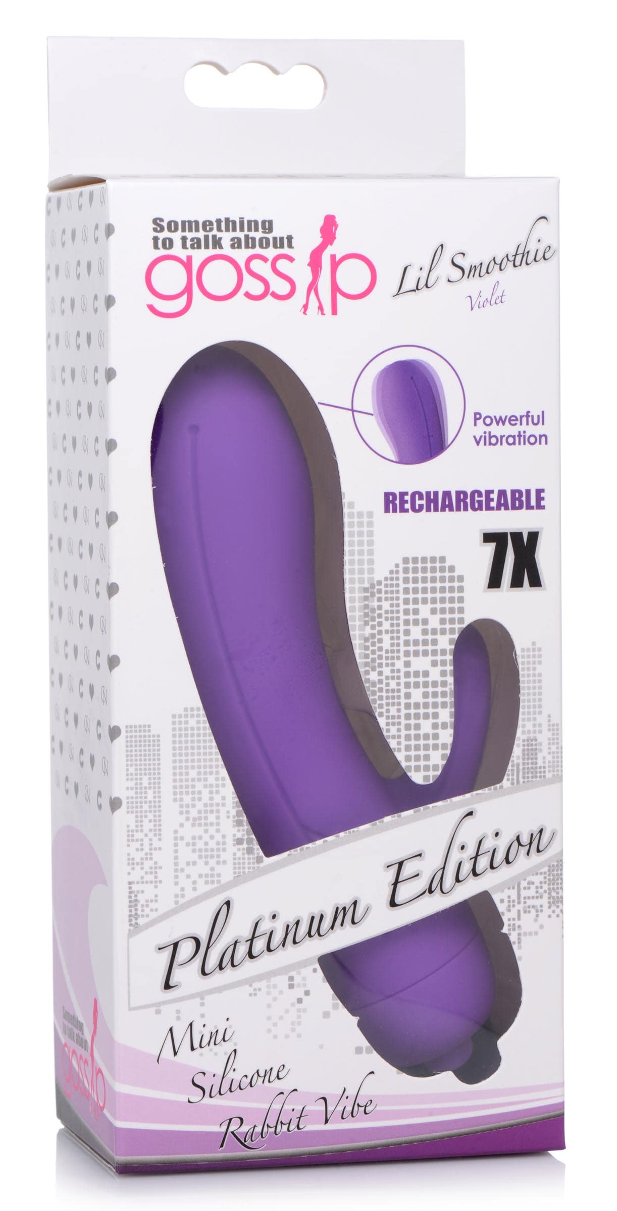 7X Lil Smoothie Mini Silicone Rabbit Vibe - Violet - Image 5
