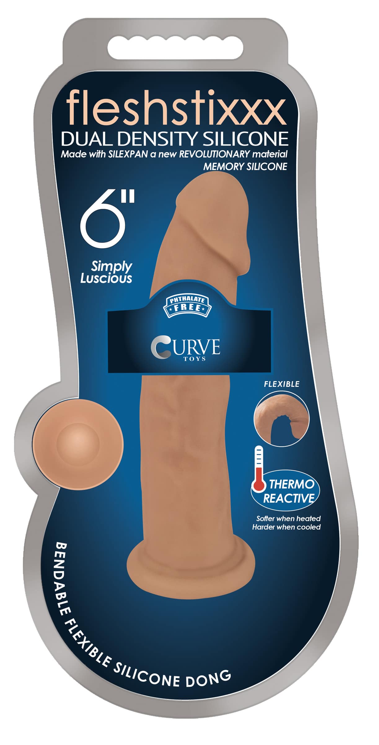 Silexpan Tan Hypoallergenic Silicone Dildo - 6 Inch - Image 3