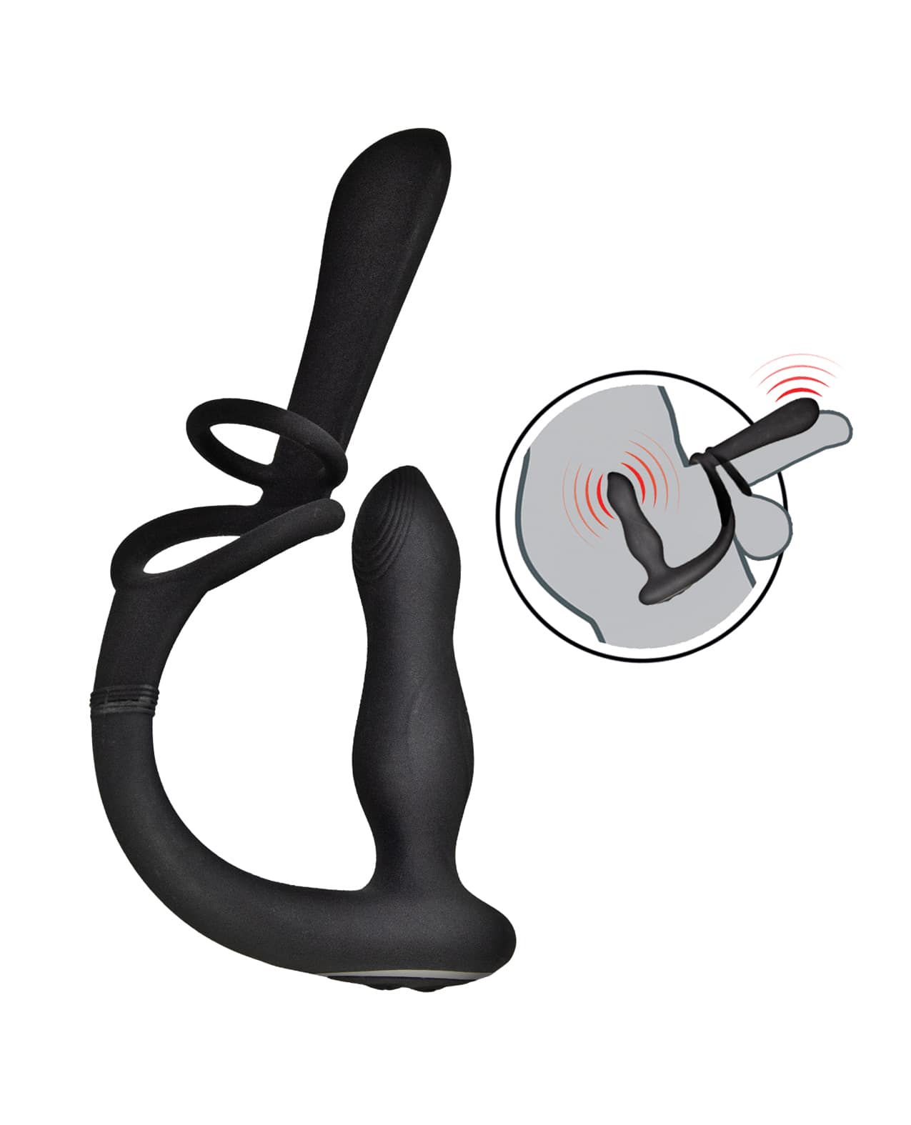 Enhancer Vibro Plug & Penis Sheath - Black - Image 4