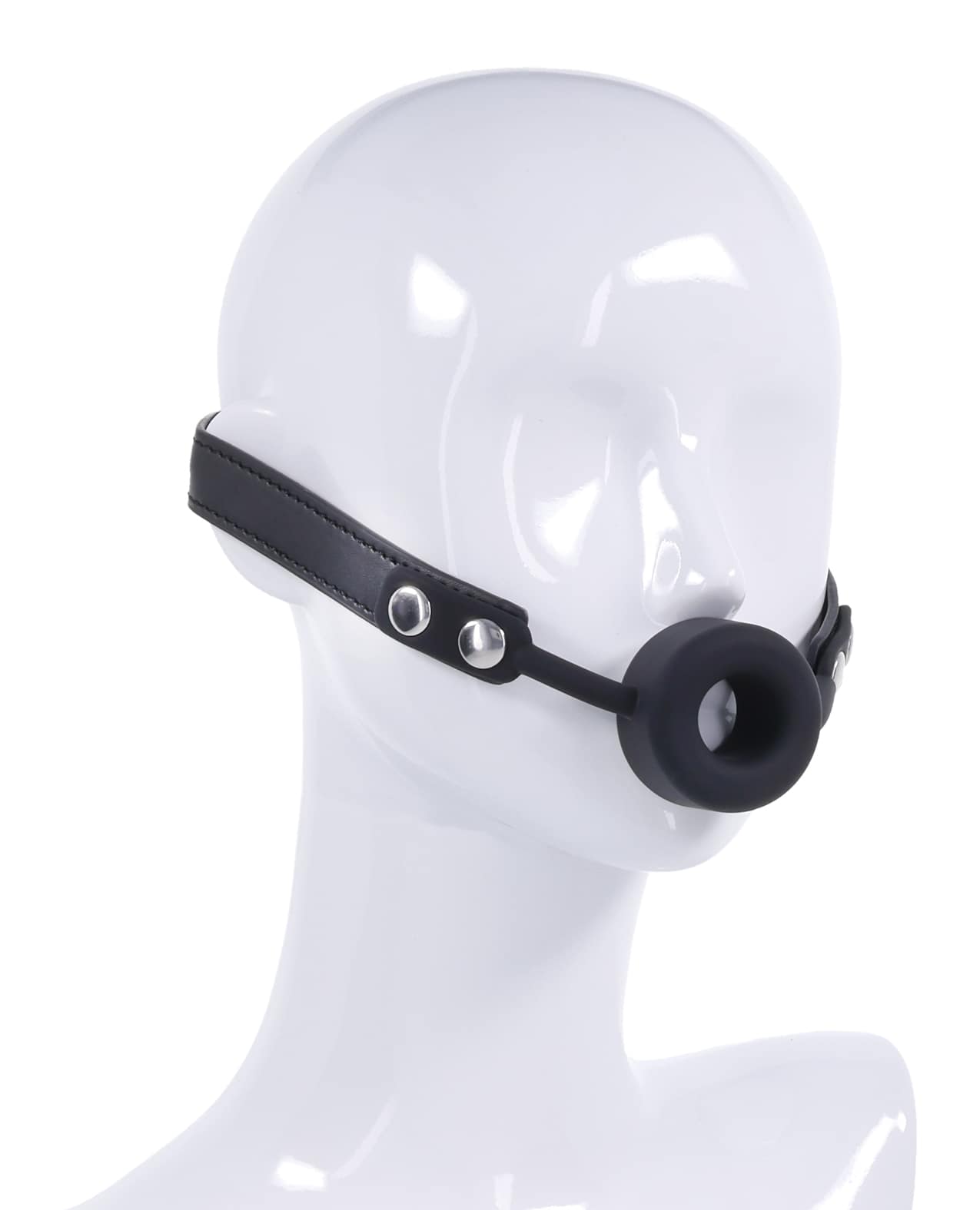 Edge Silicone Ring Gag - Black - Image 6