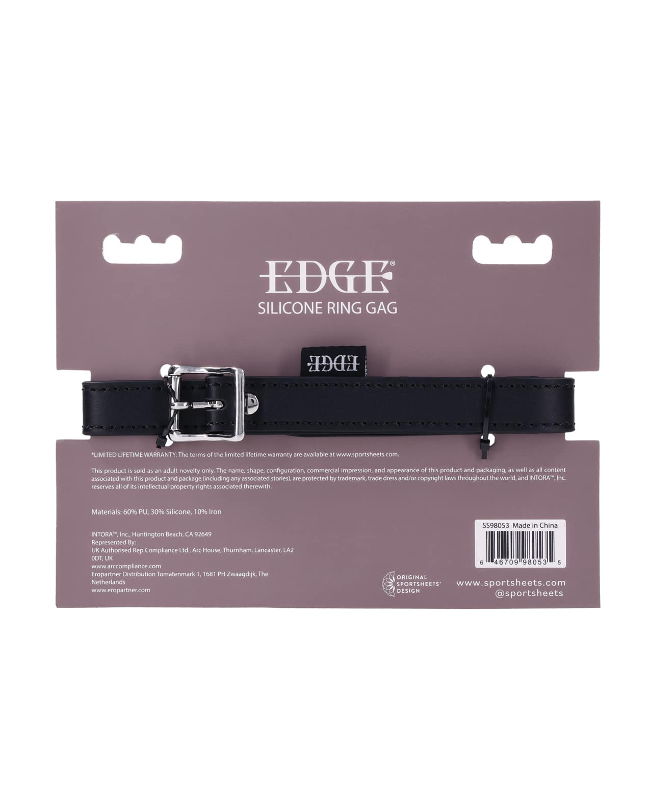 Edge Silicone Ring Gag - Black - Image 7