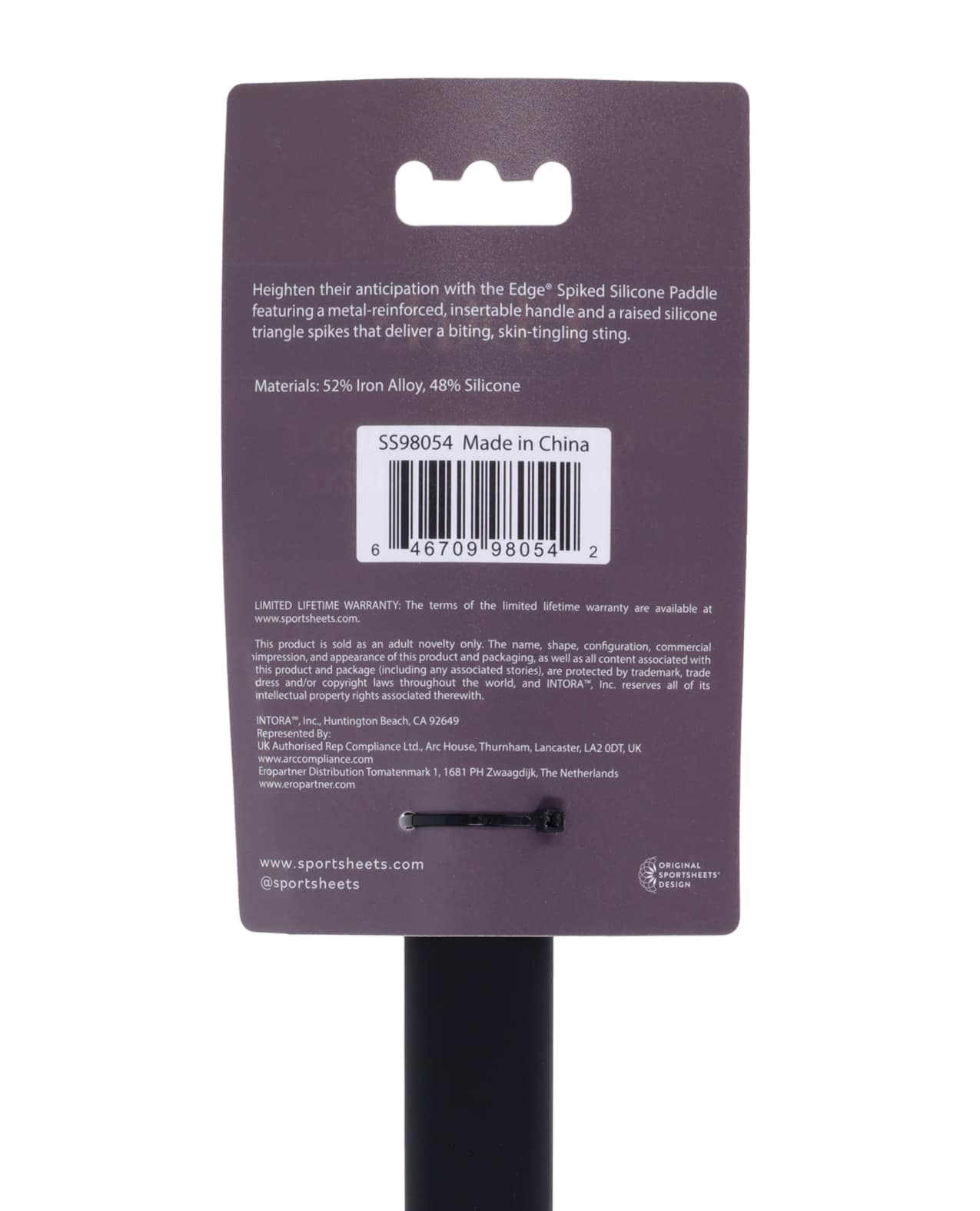 Edge Spiked Silicone Paddle - Black - Image 7