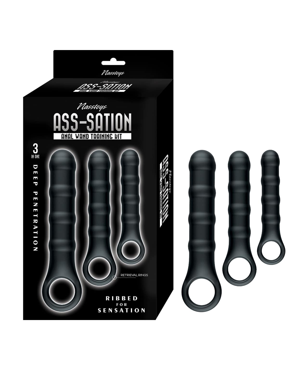 Nasstoys Ass-Sation Anal Wand Training Kit - Black