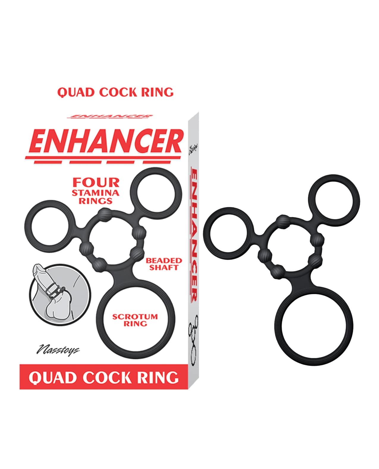 Enhancer Quad Cock Ring - Black