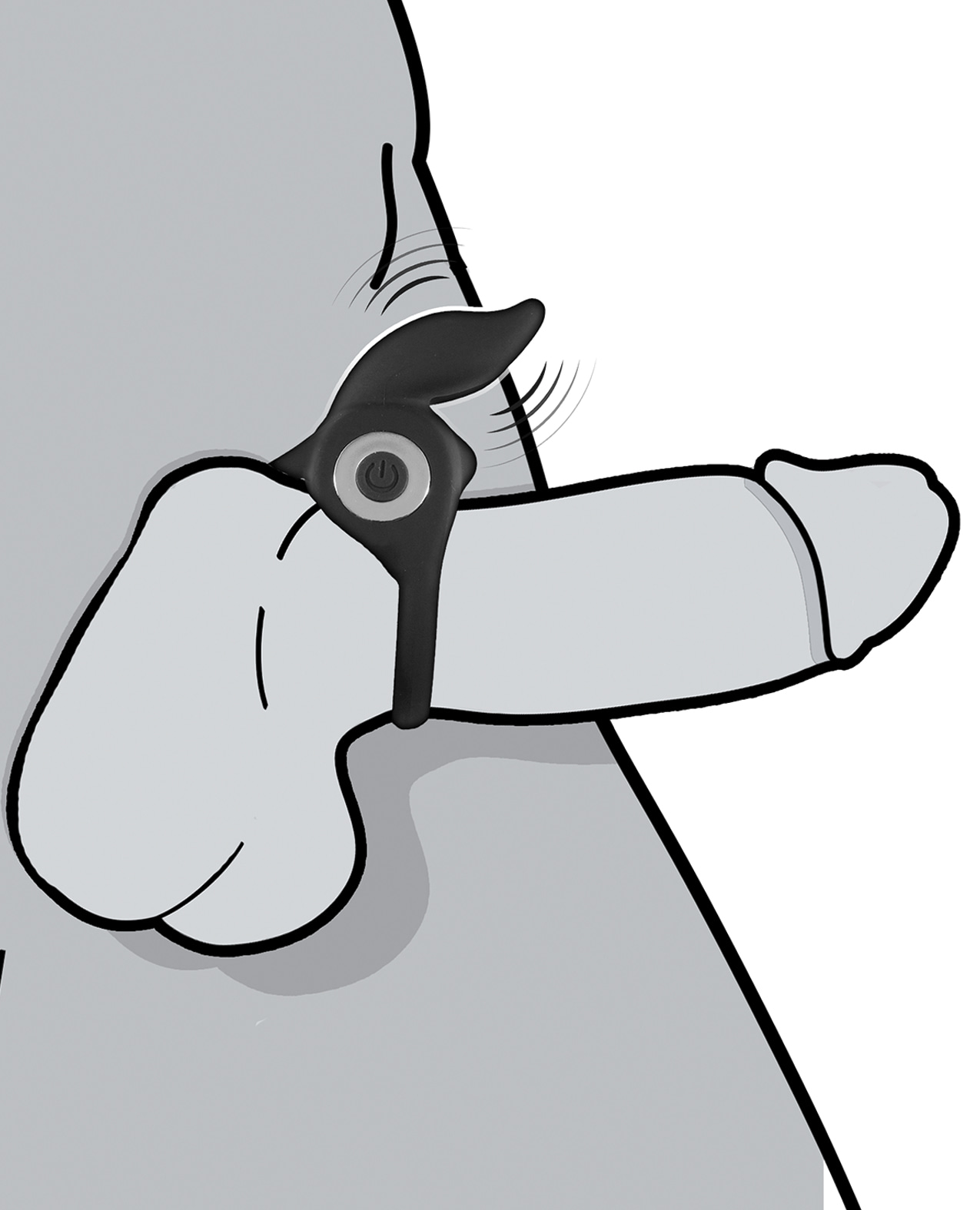 Enhancer Vibrating Rabbit C-Ring - Black - Image 5