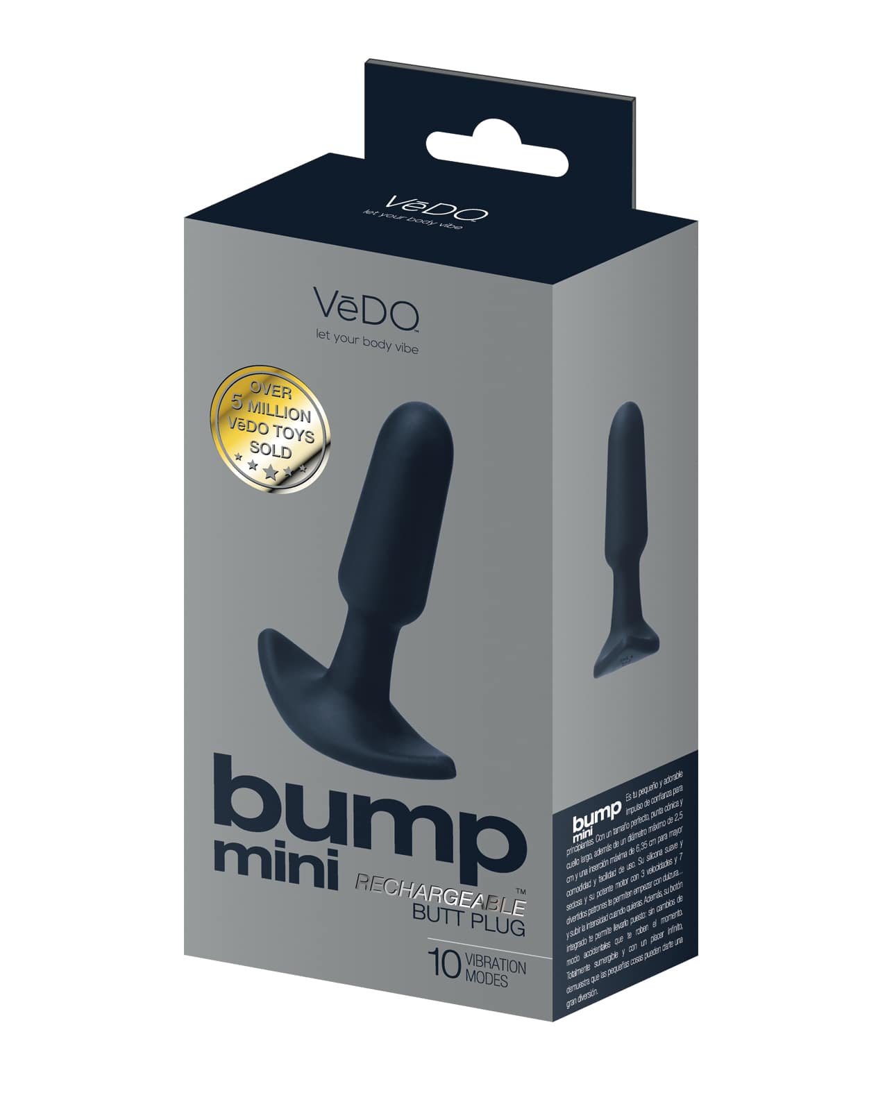 VeDO Bump Mini Rechargeable Anal Plug - Black