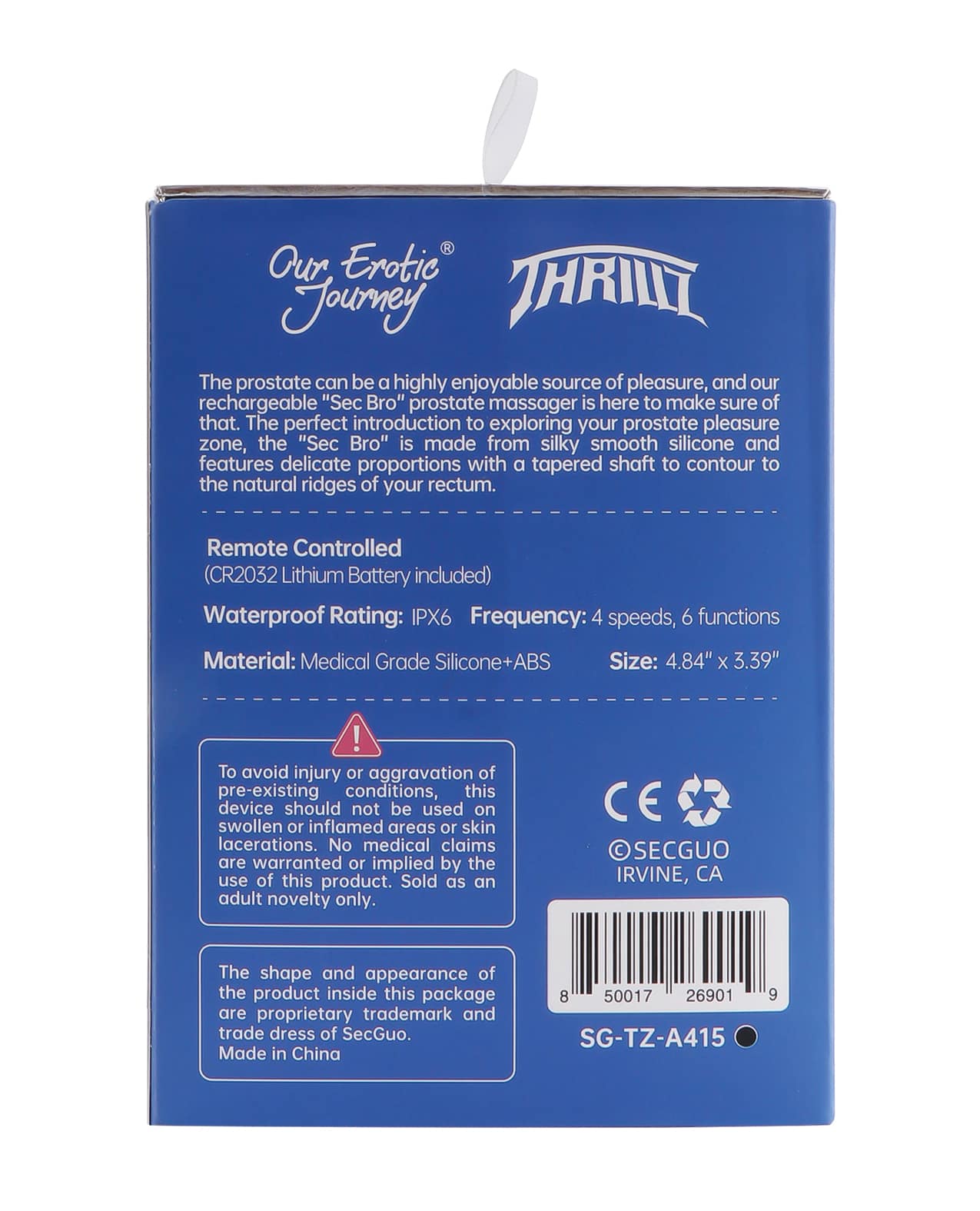 Thrillz Sec Bro Silicone Prostate Massager w/Remote - Image 3