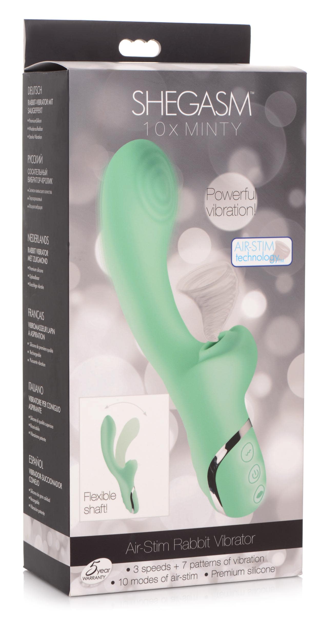 10X Minty Air-Stim Silicone Rabbit Vibrator - Image 8