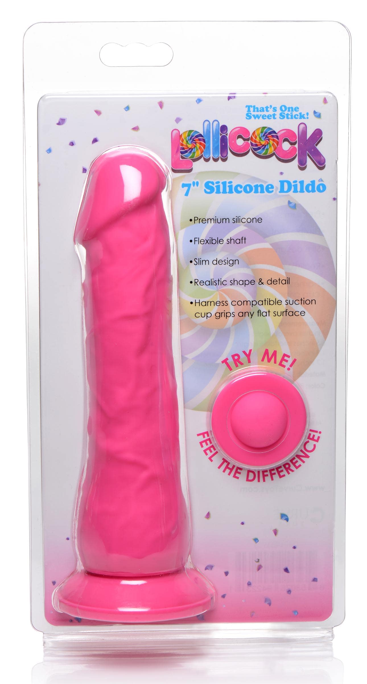 7 Inch Silicone Dildo - Cherry - Image 6