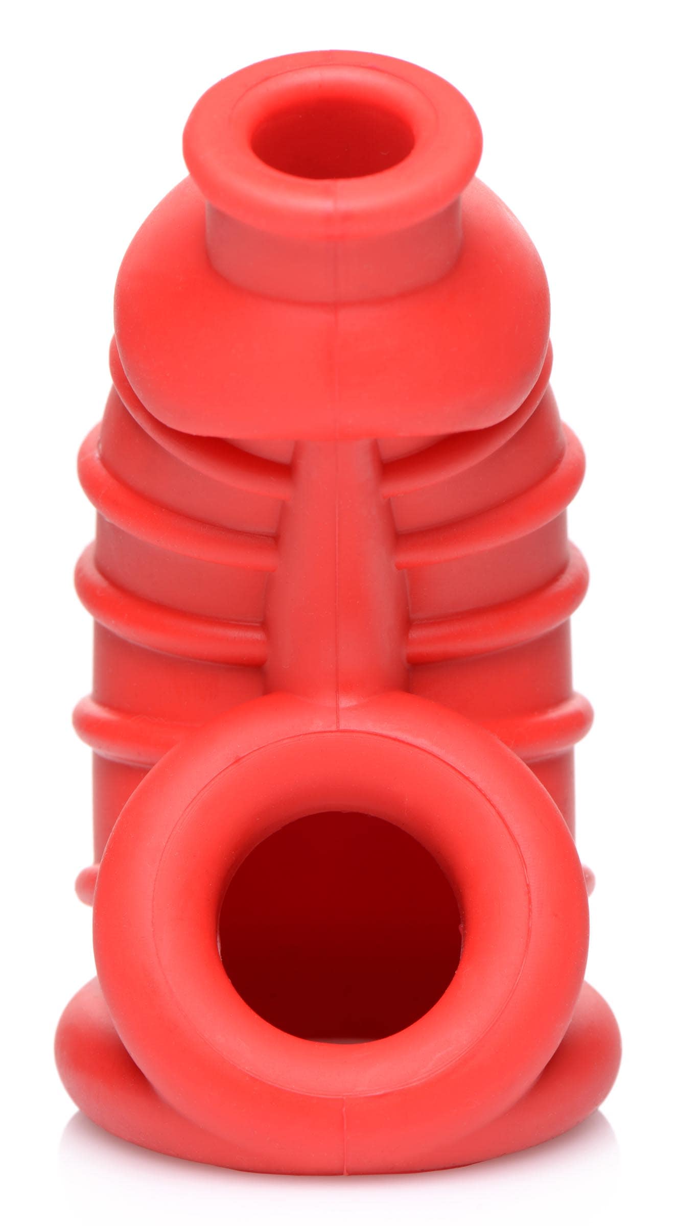 Red Chamber Silicone Chastity Cage - Image 5
