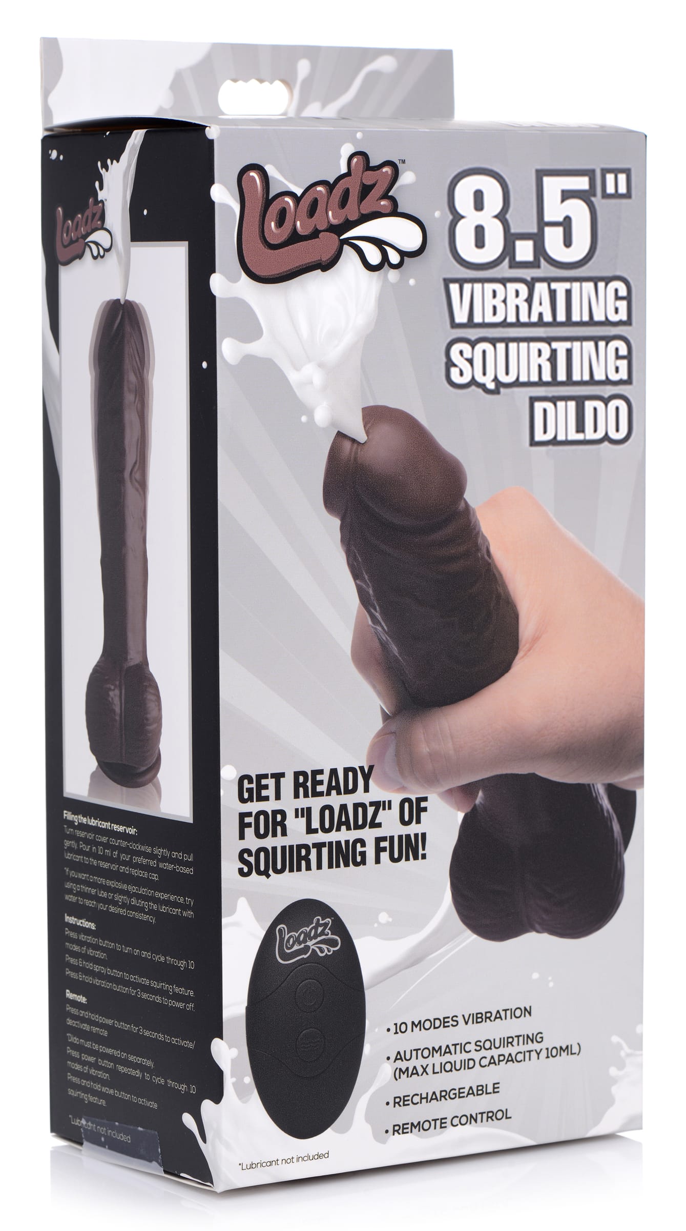 8.5 Inch Vibrating Squirting Dildo with Remote Control - Dark - Image 7
