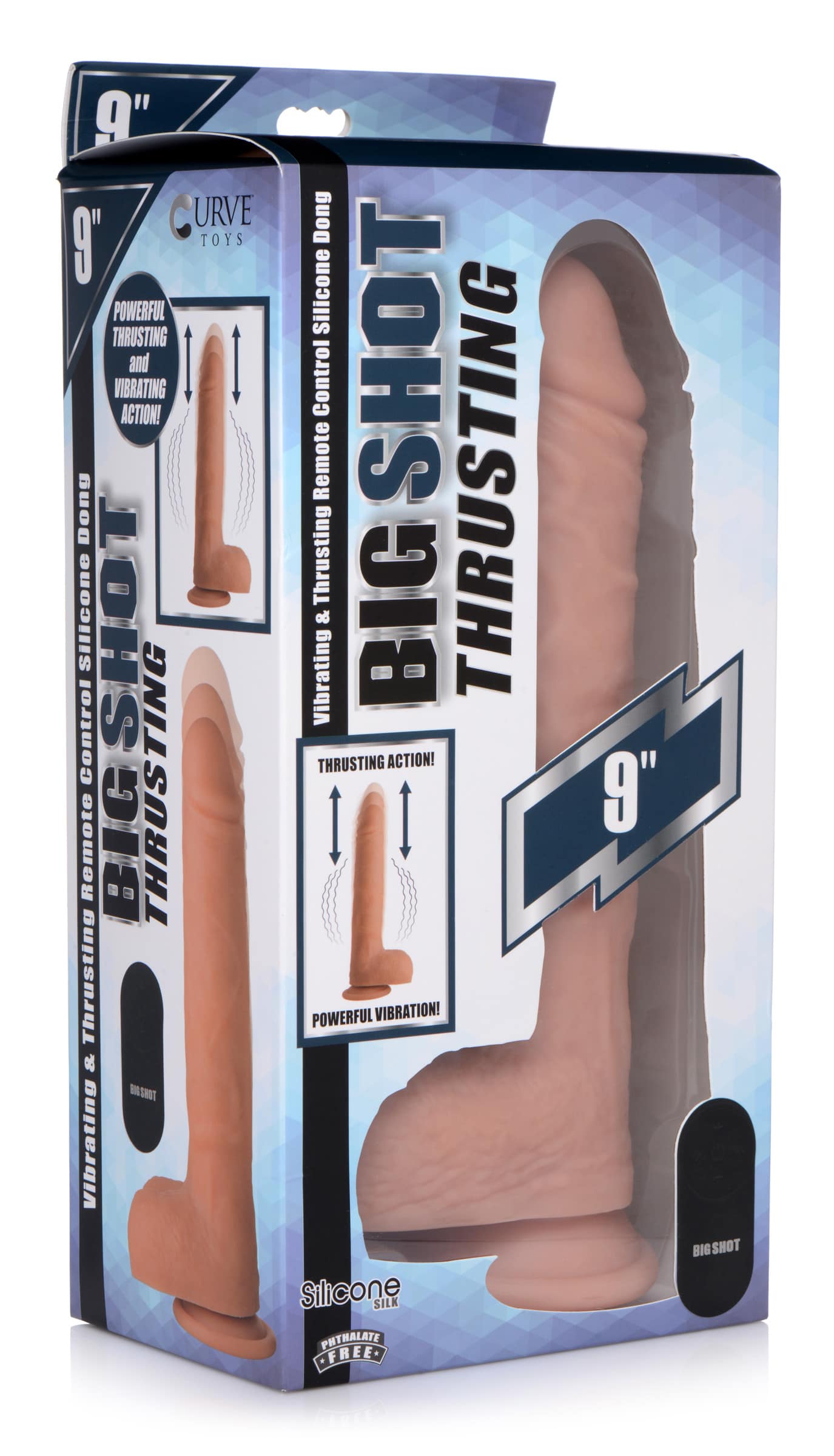 Vibrating & Thrusting Remote Control Silicone Dildo - 10 Inch - Image 6