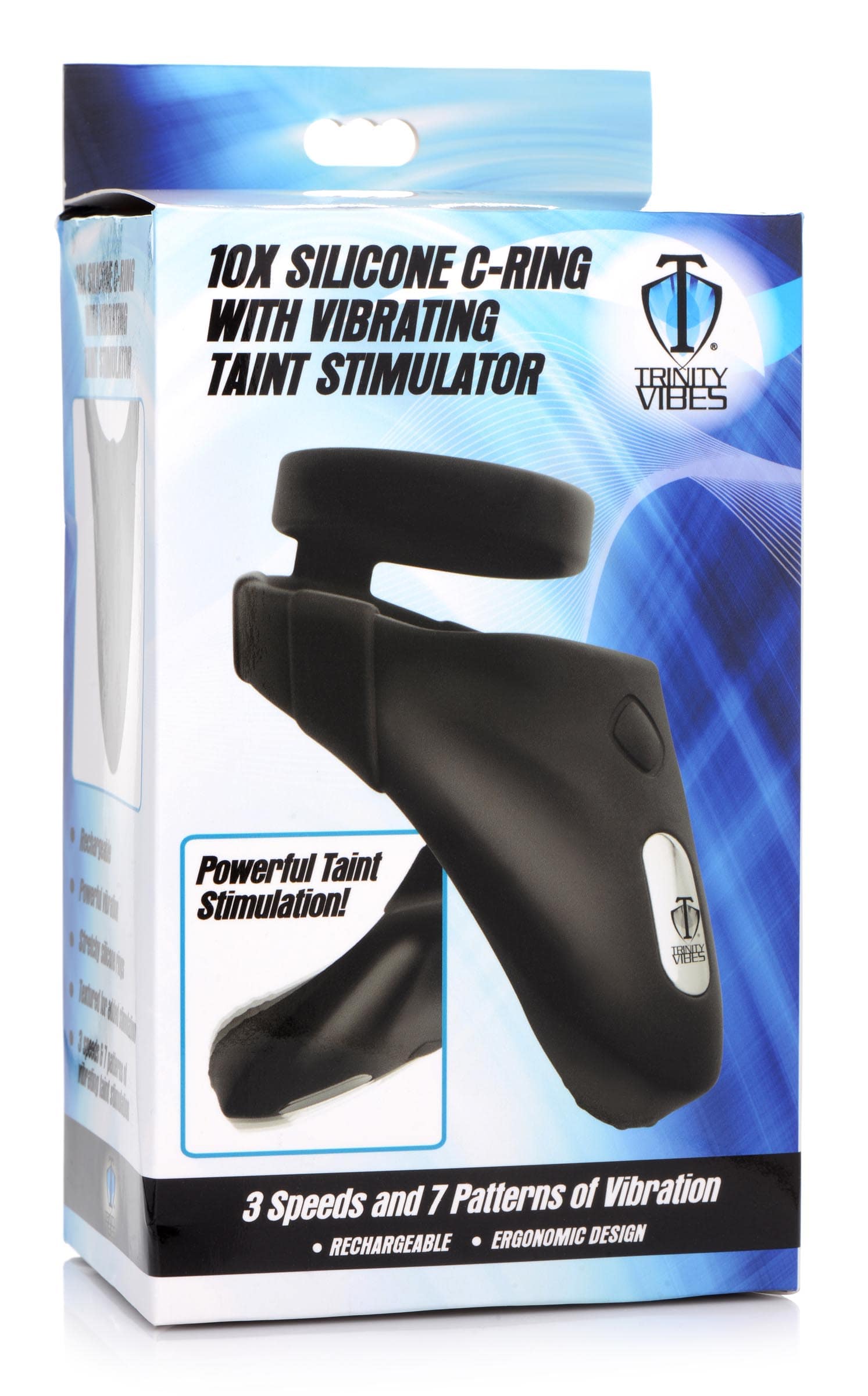 10X Silicone Cock Ring with Vibrating Taint Stimulator - Image 7