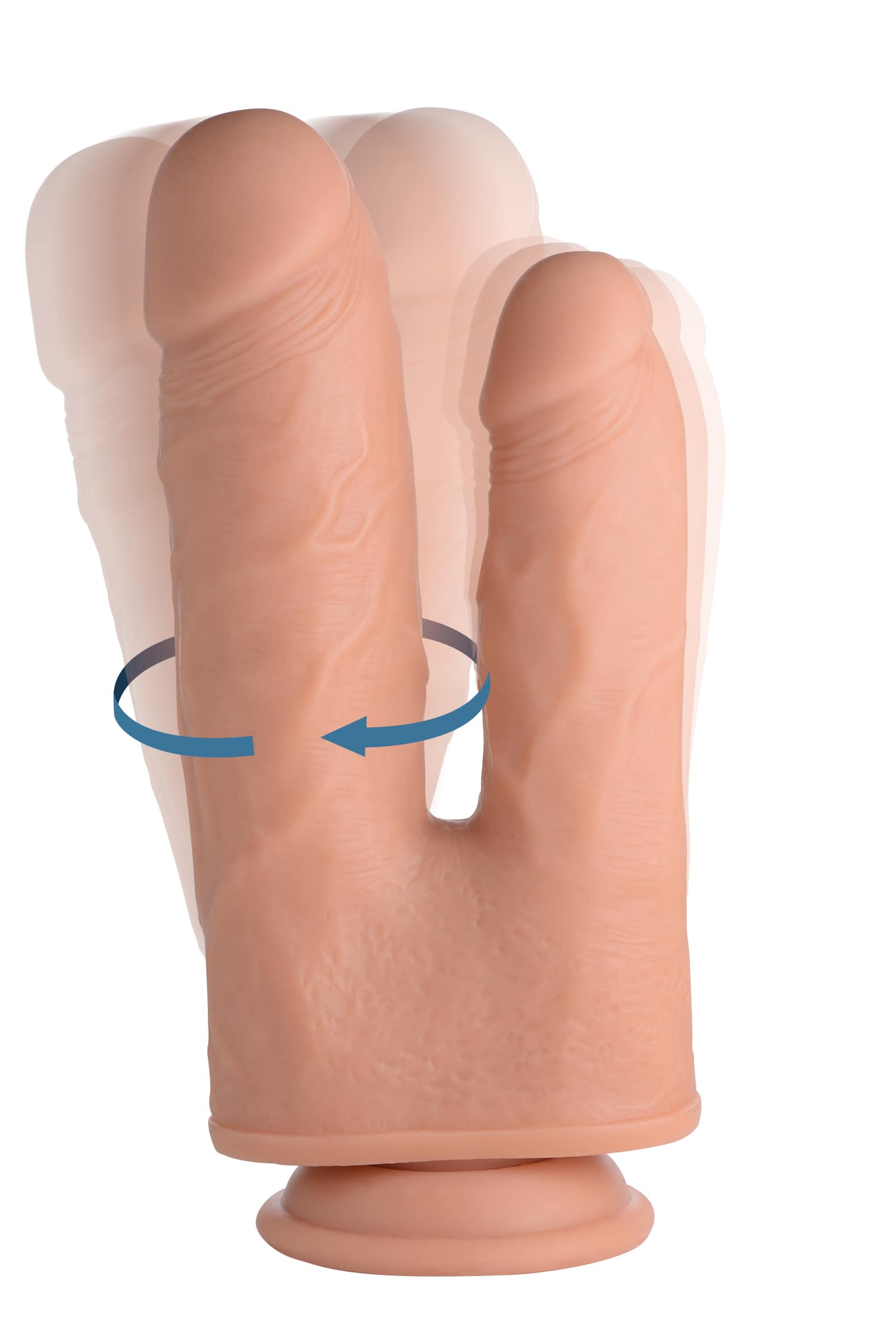 Vibrating and Rotating Remote Control Silicone Double Dildo - Image 2