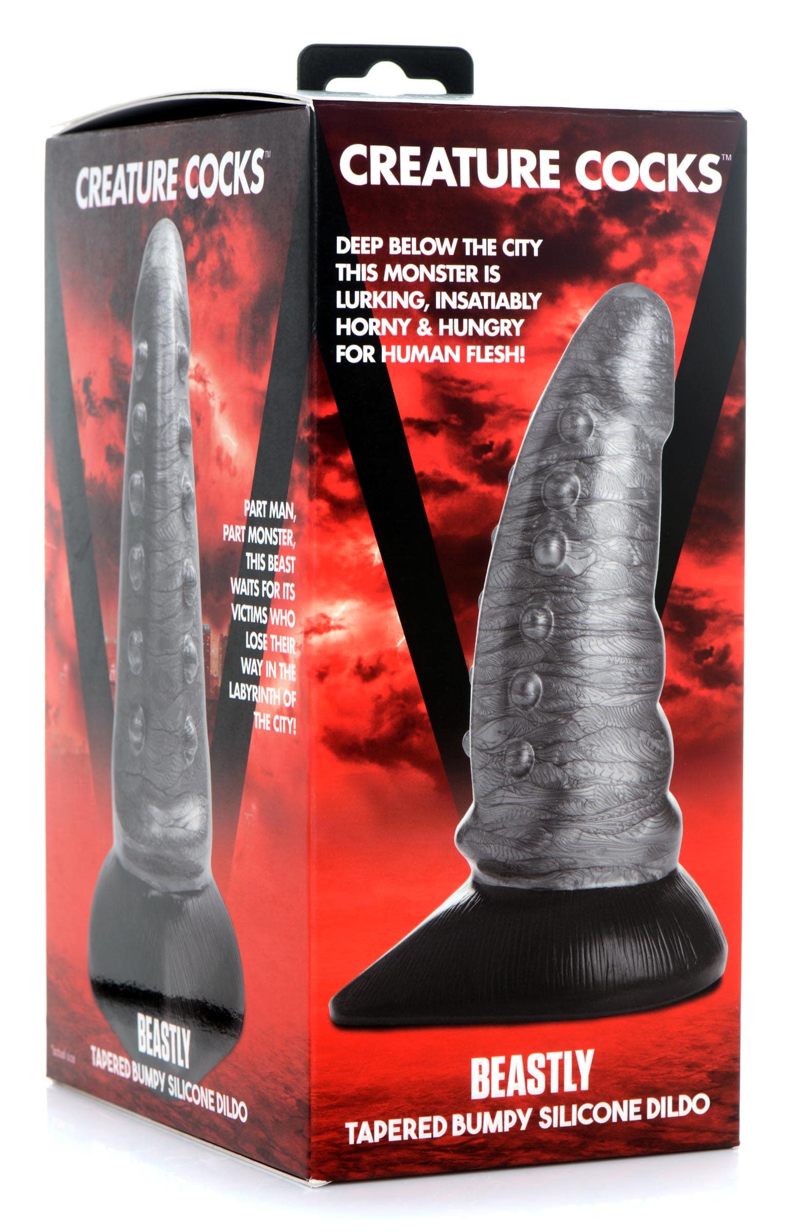 Beastly Tapered Bumpy Silicone Dildo - Image 9