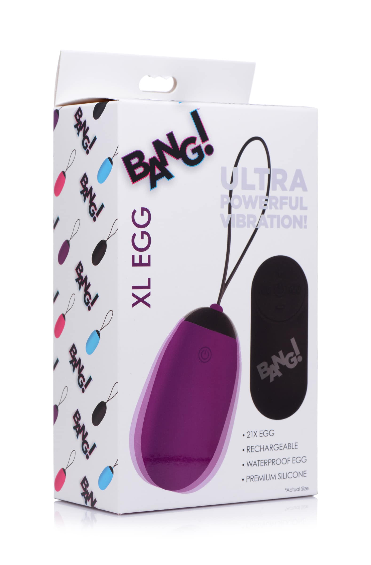 XL Silicone Vibrating Egg - Purple - Image 5