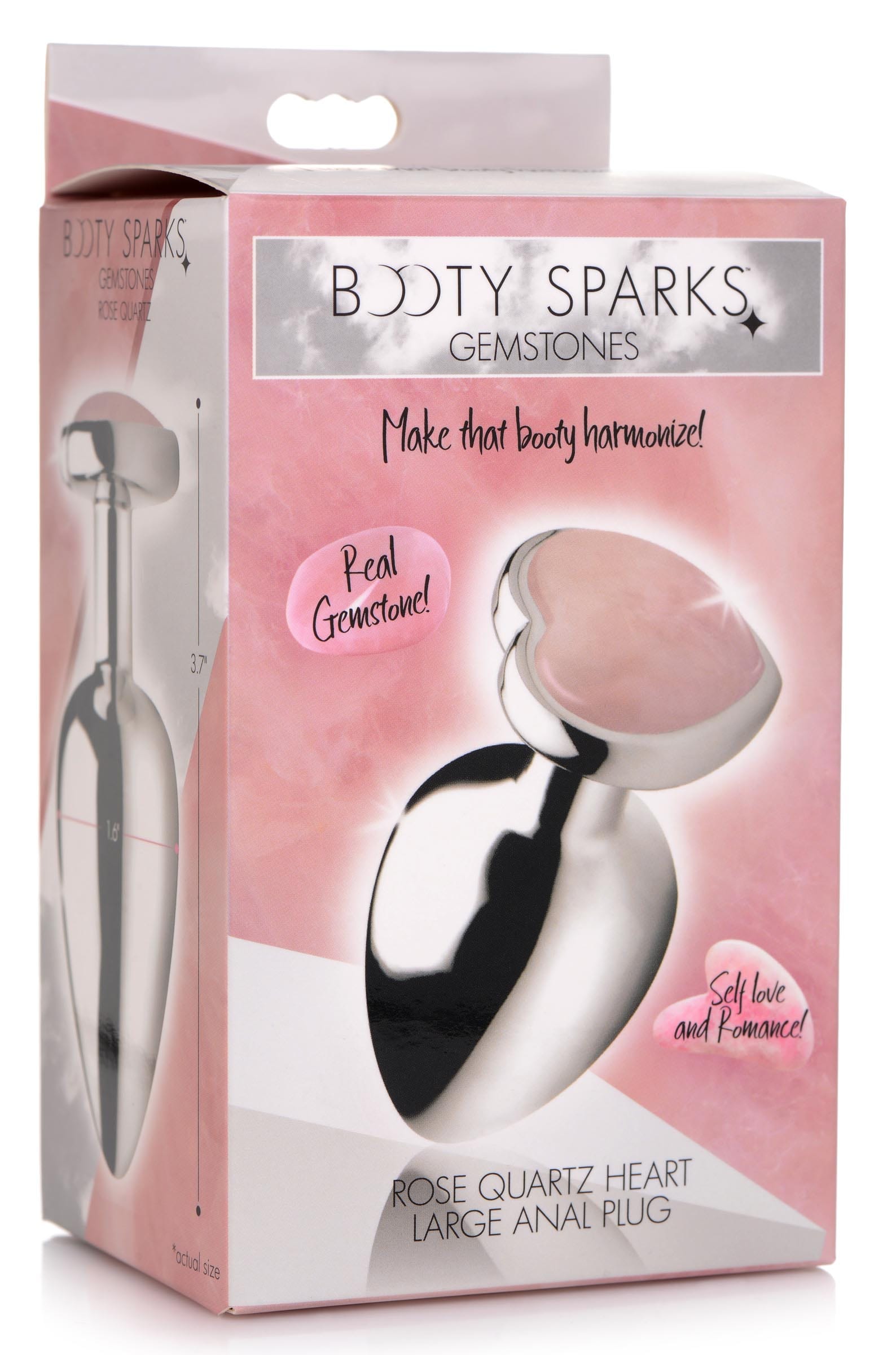 Authentic Rose Quartz Gemstone Heart Anal Plug - Large - Image 8